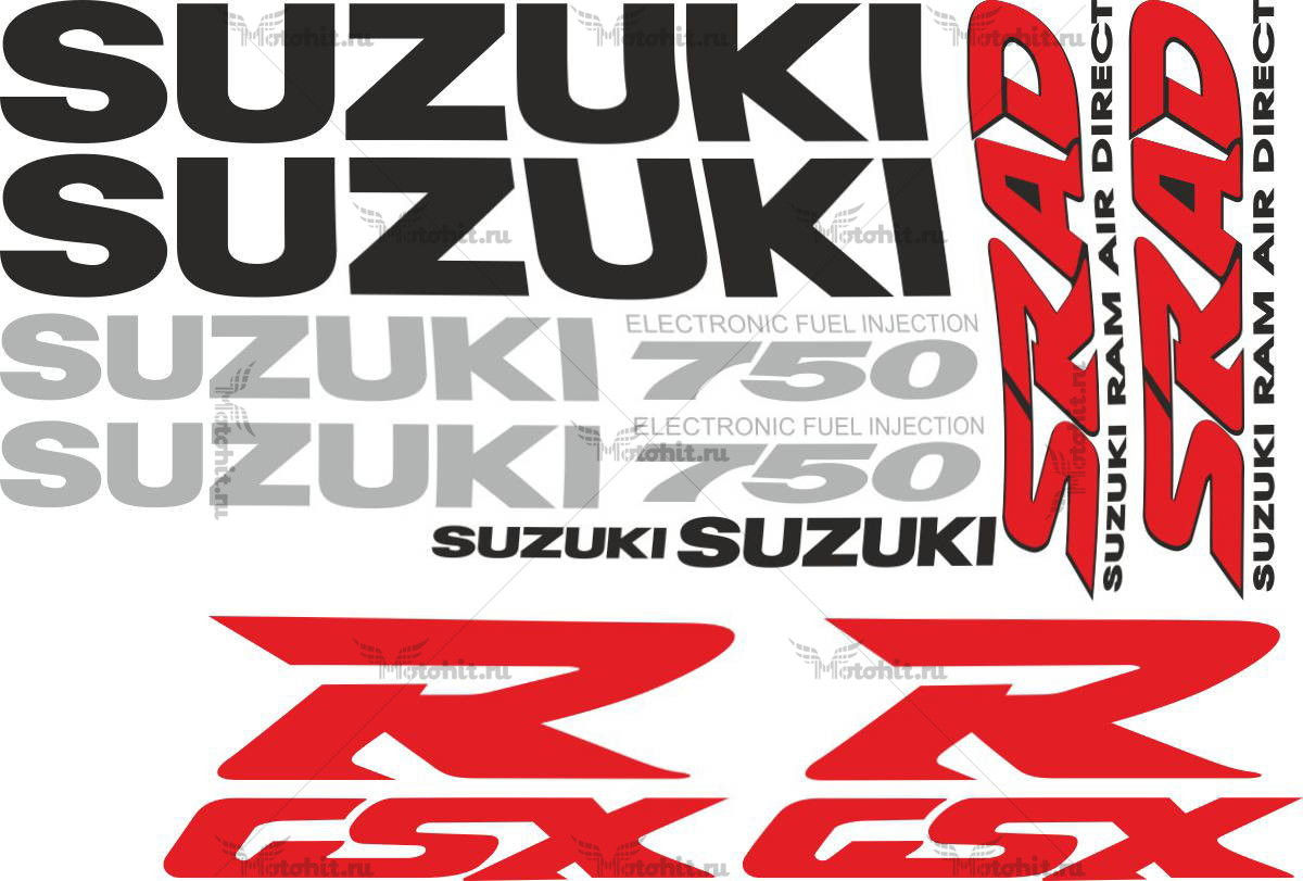 Decals for SUZUKI GSX-R-750 1998 SRAD-TXT
