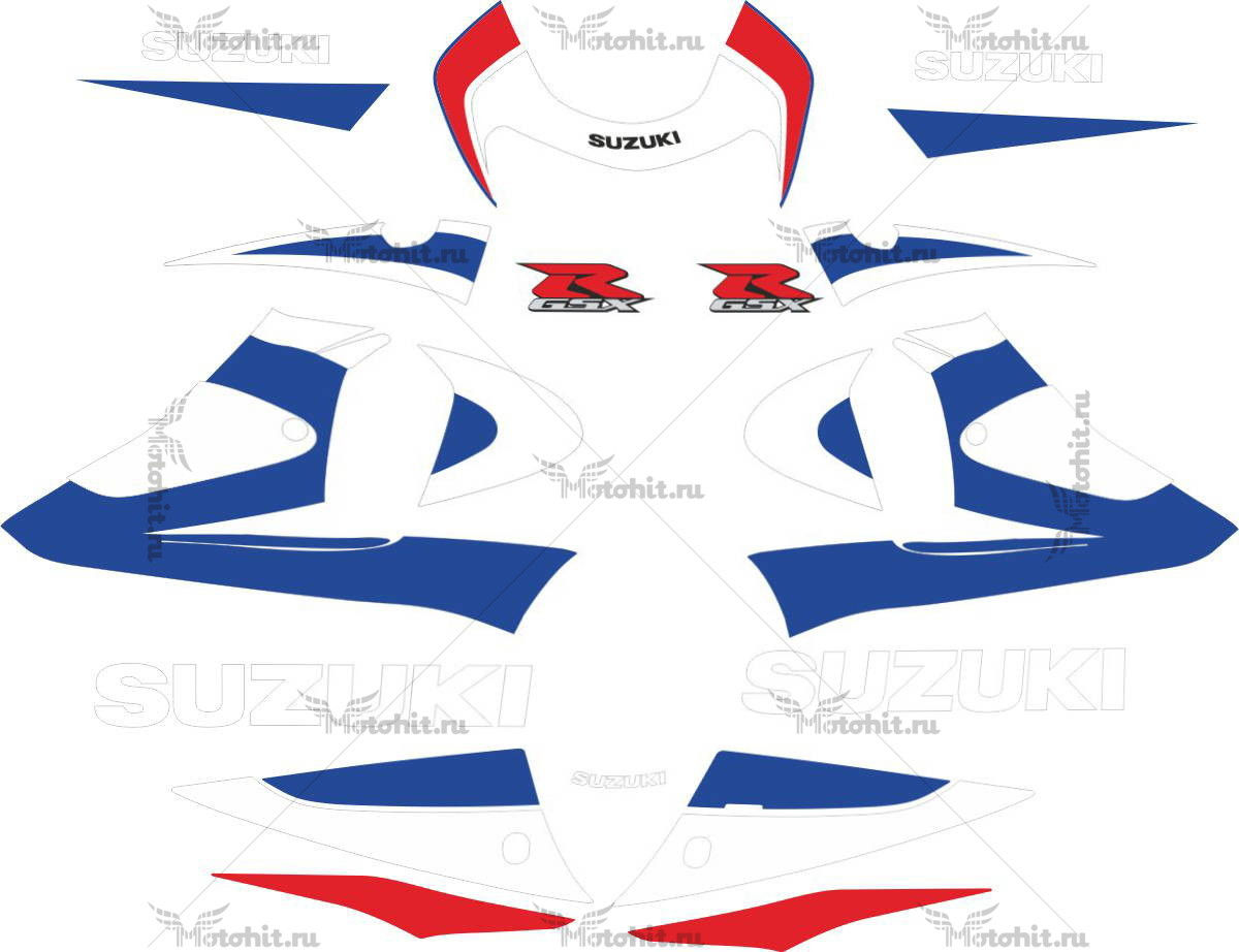 Decals for SUZUKI GSX-R-750 2001 WHITE-BLUE