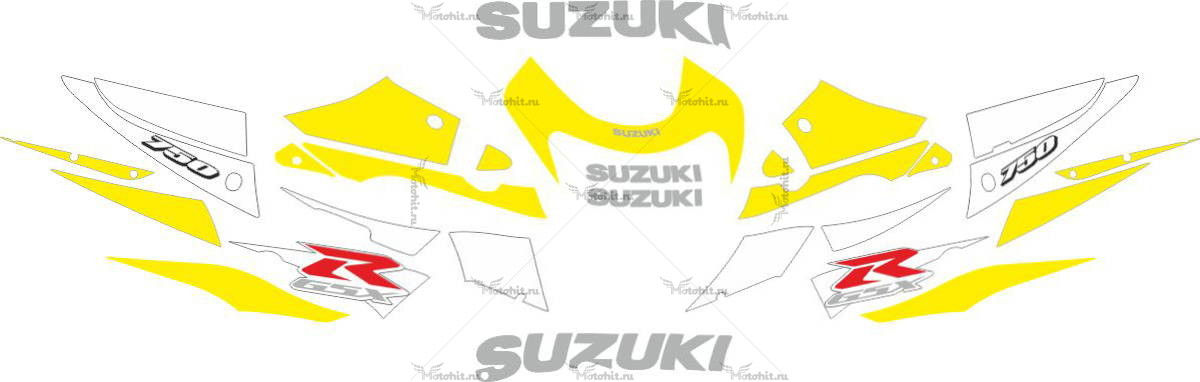 Decals for SUZUKI GSX-R-750 2001 YELLOW