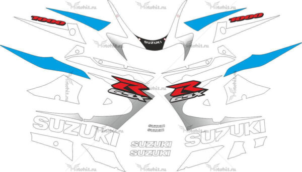 Decals for SUZUKI GSX-R-1000 2000-2002-WHITE