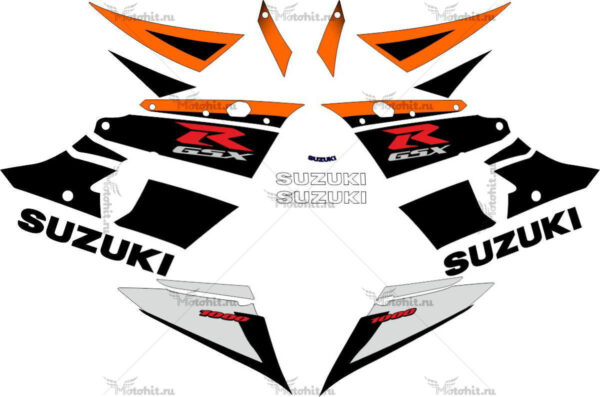 Decals for SUZUKI GSX-R-1000 2003-2004 BLACK-ORANGE