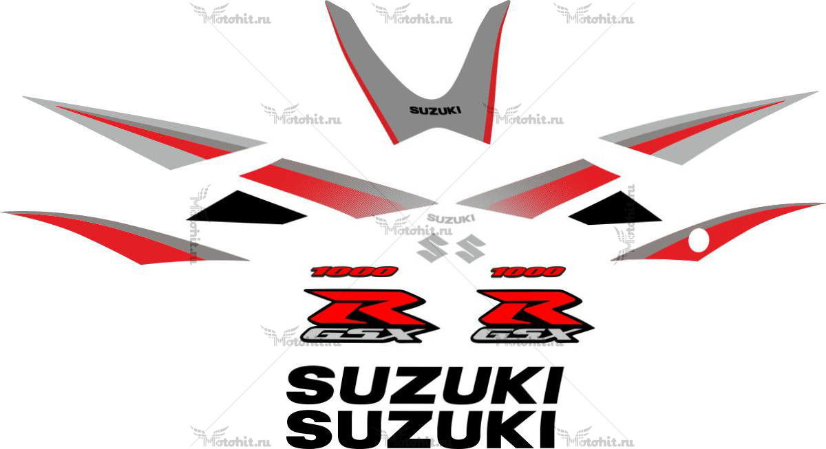 Decals for SUZUKI GSX-R-1000 2005-2006 SILVER-RED
