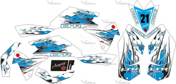 Decals for SUZUKI LTR-450 KIT-BLUE-WHITE 2006-2018