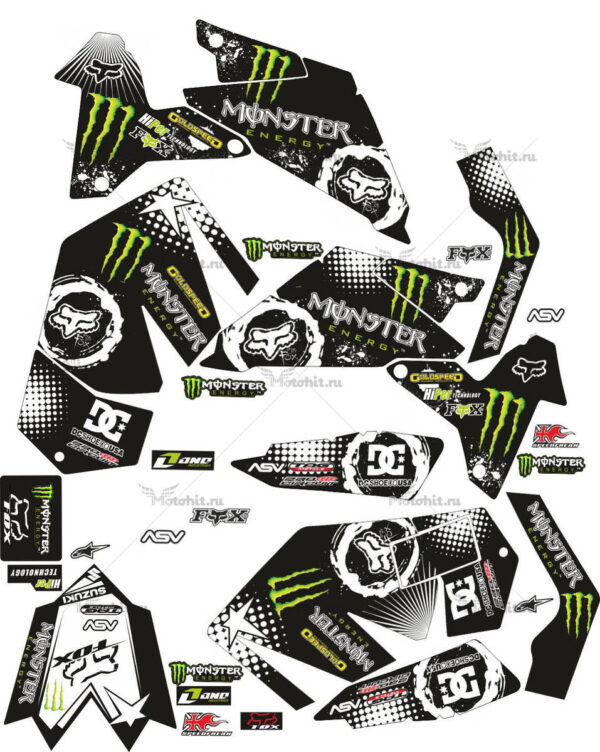 Decals for SUZUKI LTR-450 MONSTER-BLACK-NET 2006-2018