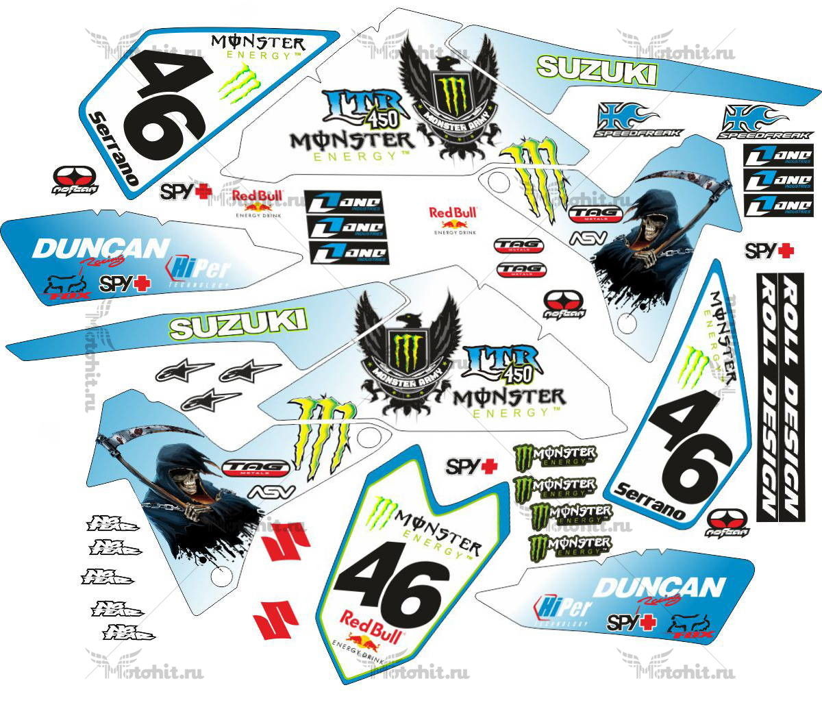 Decals for SUZUKI LTR-450 MONSTER-DEATH 2006-2018