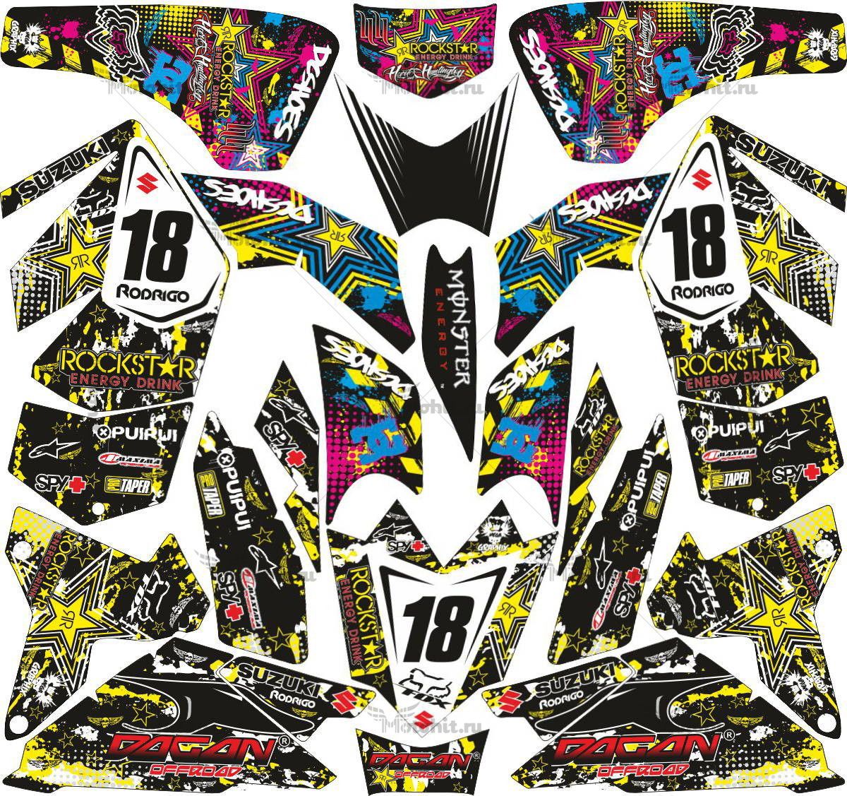 Decals for SUZUKI LTR-450 ROCKSTAR-COLOR-2 2006-2018