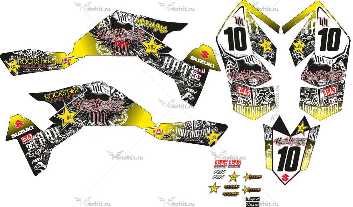 Decals for SUZUKI LTR-450 ROCKSTAR-HART 2006-2018