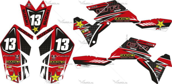 Decals for SUZUKI LTR-450 ROCKSTAR-RED-2 2006-2018