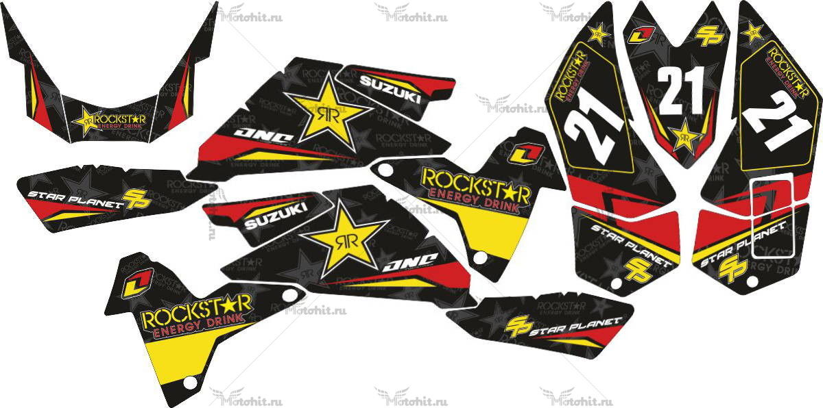 Decals for SUZUKI LTR-450 ROCKSTAR-RED-BLACK 2006-2018