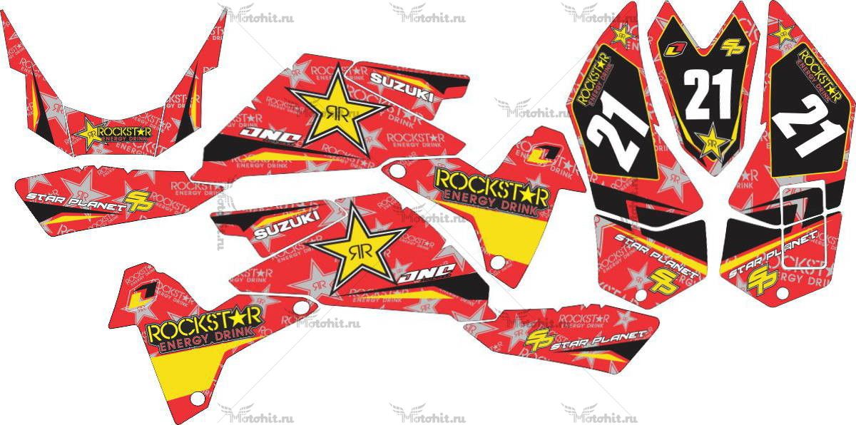 Decals for SUZUKI LTR-450 ROCKSTAR-RED-SILVER 2006-2018