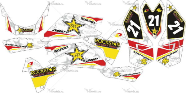 Decals for SUZUKI LTR-450 ROCKSTAR-RED-WHITE 2006-2018