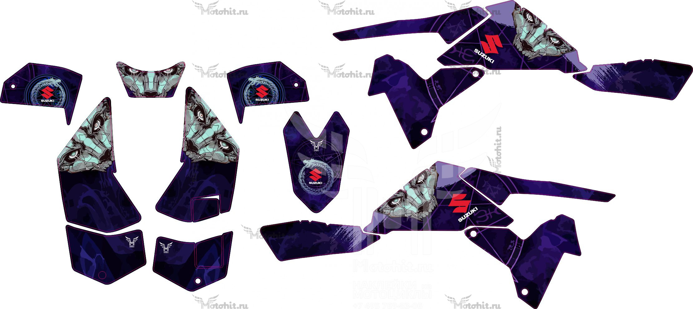 Decals for SUZUKI LTR-450 2006+ BLUE DAMOS