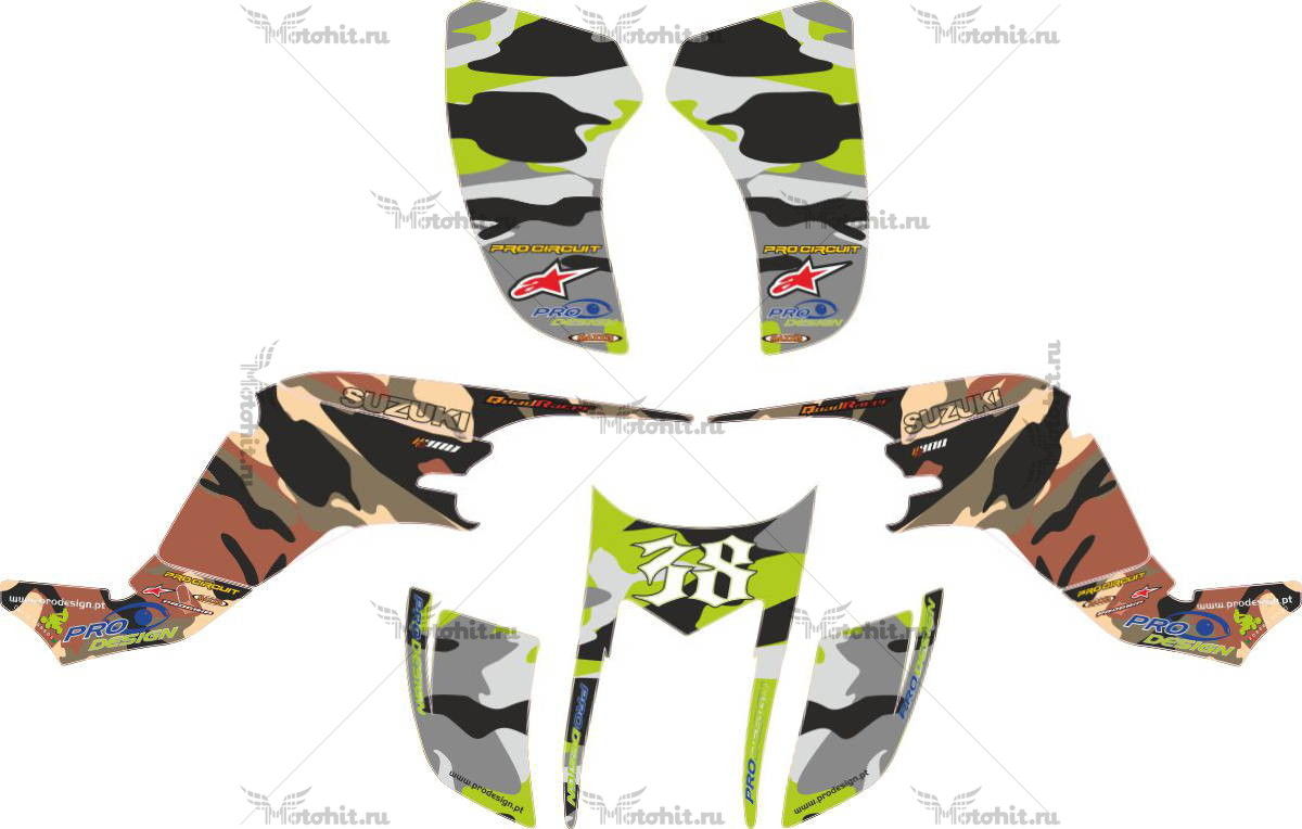 Decals for SUZUKI LTZ-400 CAMOUFLAGE