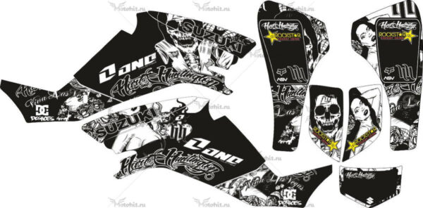 Decals for SUZUKI LTZ-400 HART-HINTINGTON-BLACK 2003-2008