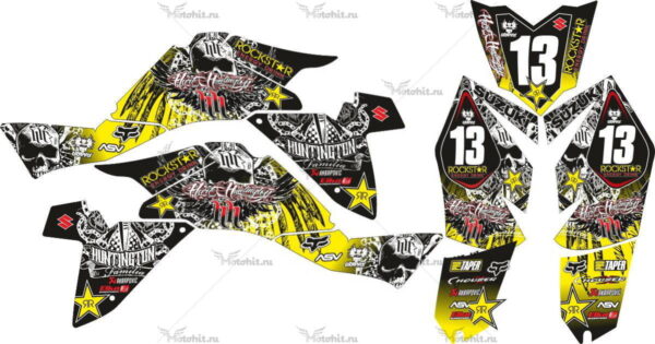 Decals for SUZUKI LTR-450 K9-HART-HUNTINGTON-YELLOW 2006-2018