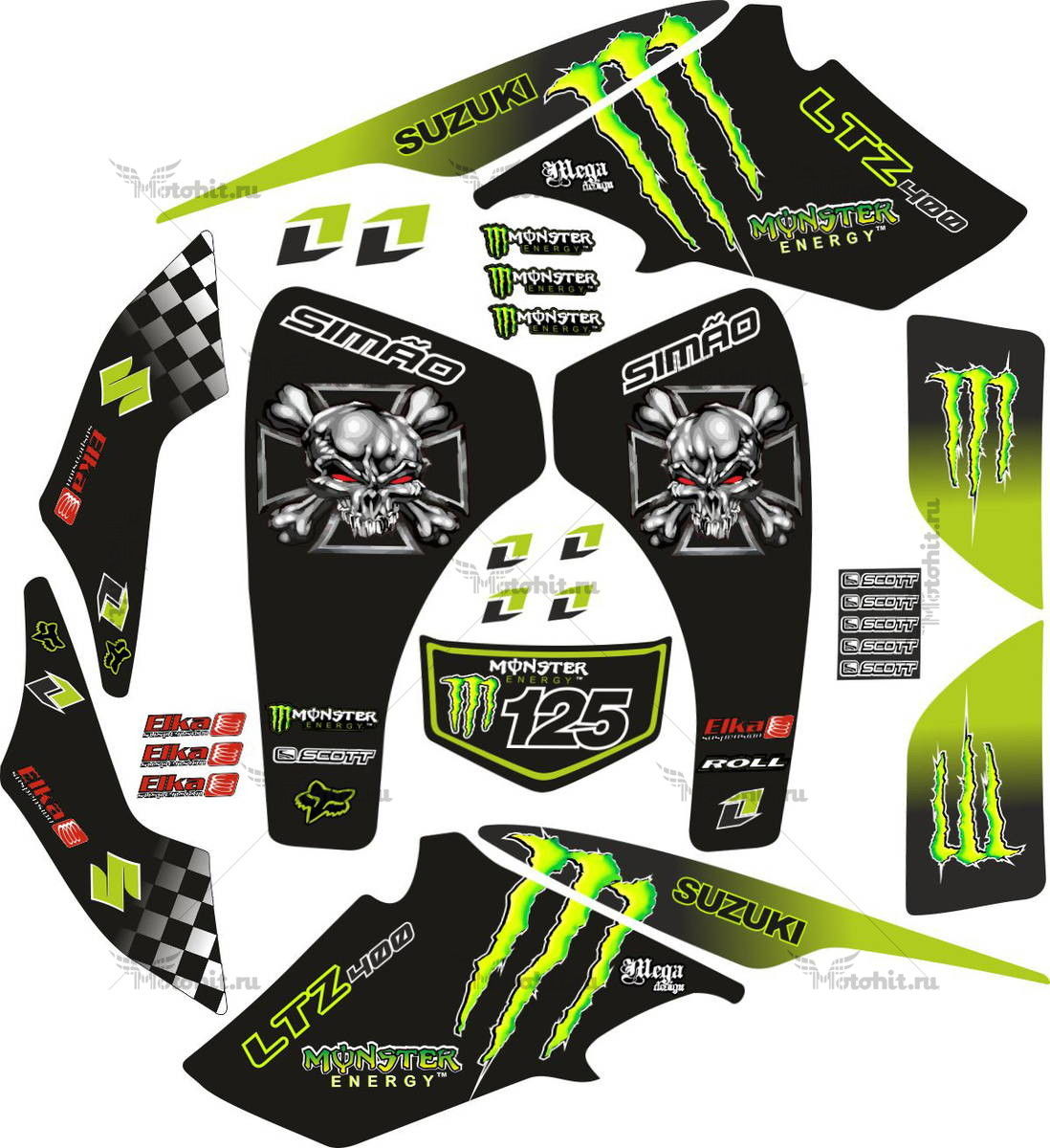 Decals for SUZUKI LTZ-400 MONSTER-SIMAO 2003-2008