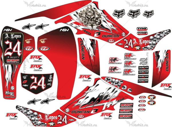 Decals for SUZUKI LTZ-400 RED-LOPES 2003-2008