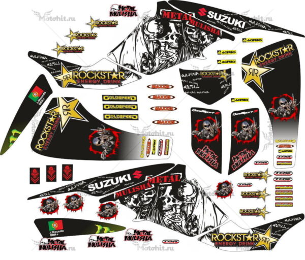 Decals for SUZUKI LTZ-400 ROCKSTAR-METAL-MULISHA 2003-2008