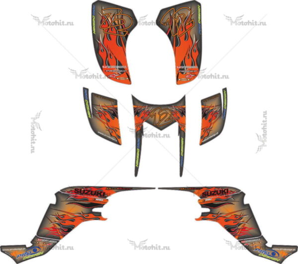 Decals for SUZUKI LTZ-400 TRIBAL-FLAME 2003-2008