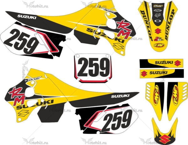 Decals for SUZUKI RM-125 RM-250 1996-1998 PADRAO