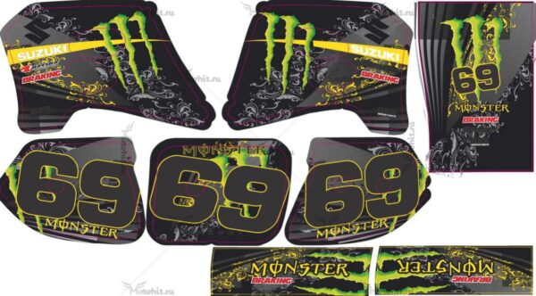 Decals for SUZUKI RM-125 RM-250 1996-1998 MONSTER
