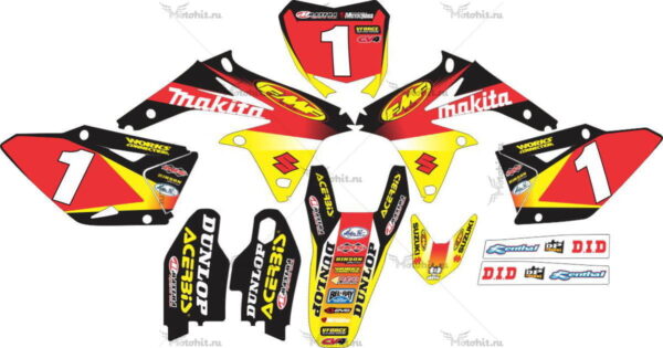 Decals for SUZUKI RMZ-450 MAKITA-RED 2008-2017