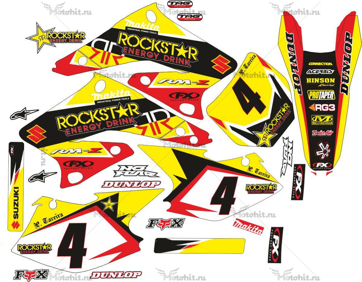 Decals for SUZUKI RMZ-250 2004-2006 ROCKSTAR