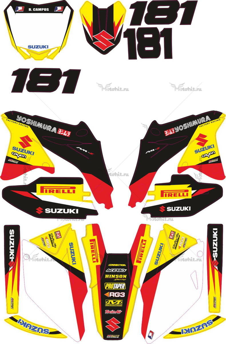 Decals for SUZUKI RMZ-450 2008-2017 CARMICHAEL