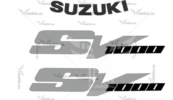 Decals for SUZUKI SV-1000 2003-2008 SILVER-BLACK part