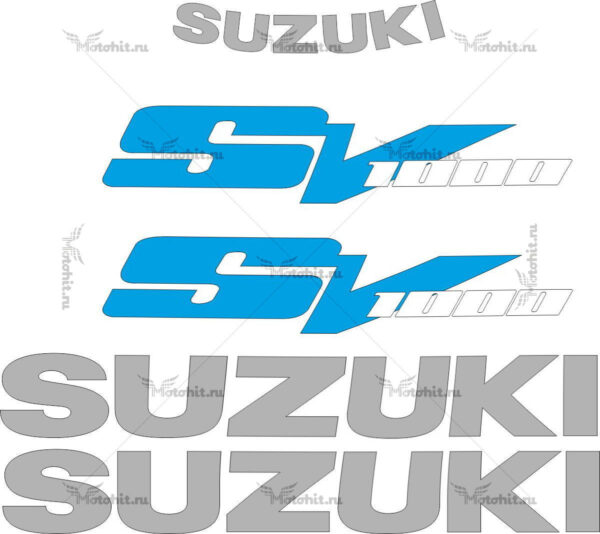 Decals for SUZUKI SV-1000 2003-2008 SILVER-WHITE