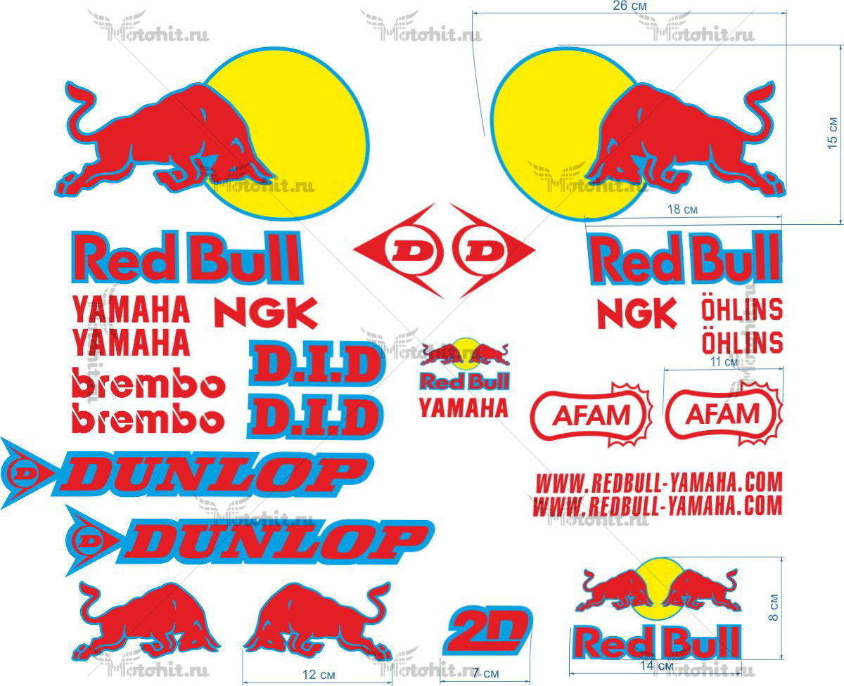 Decals for Yamaha RED-BULL
