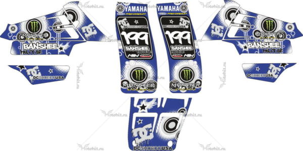 Decals for Yamaha BANSHEE 350 DCSHOES-MILITAR 1987-2018+