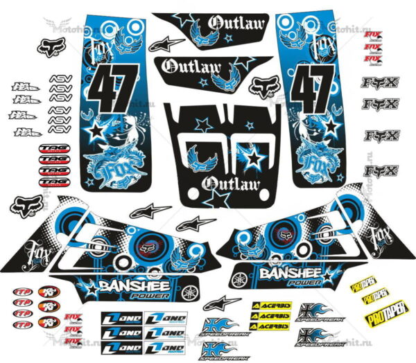 Decals for Yamaha BANSHEE 350 POWER-BLUE 1987-2018+