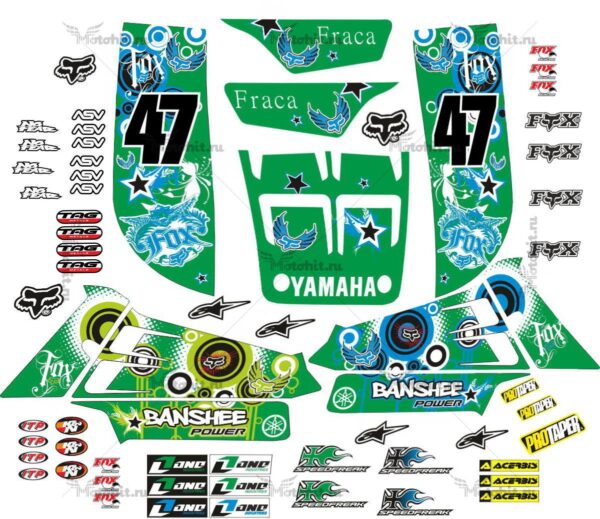 Decals for Yamaha BANSHEE 350 POWER-GREEN 1987-2018+