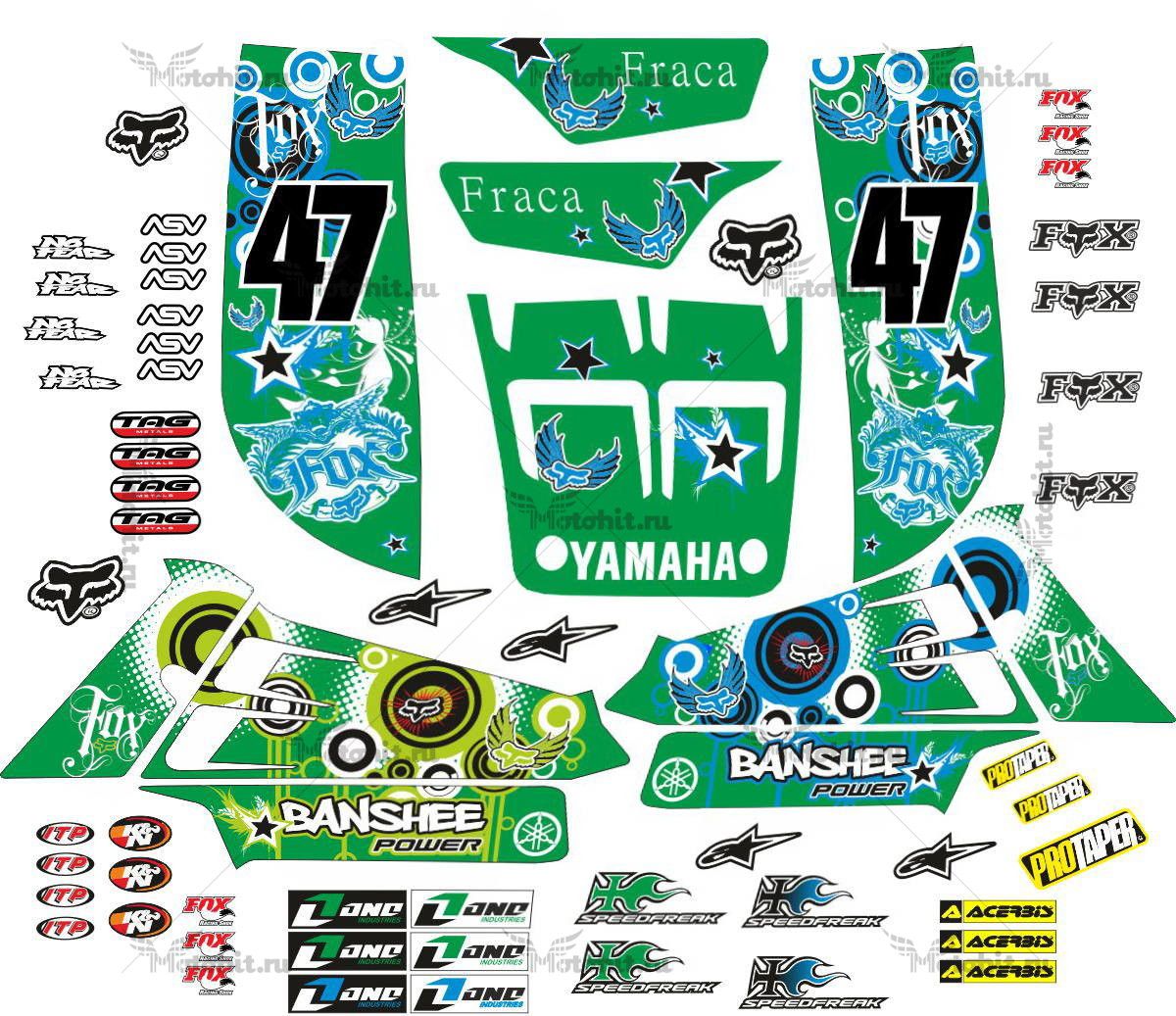 Decals for Yamaha BANSHEE 350 POWER-GREEN 1987-2018+