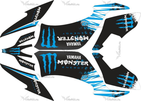 Decals for Yamaha YFM-250 RAPTOR-MONSTER-BLUE-2 2008-2014