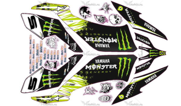 Decals for Yamaha YFM-250 RAPTOR-MONSTER-FR 2008-2014