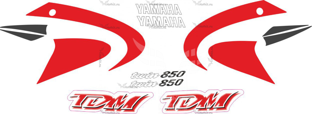 Decals for Yamaha TDM-850 2000-2001 CLASSIC-RED