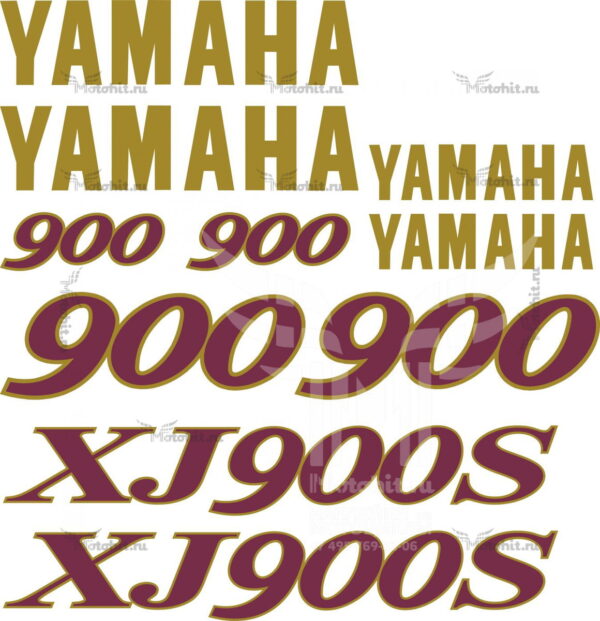 Decals for Yamaha XJ-900 RED GOLD