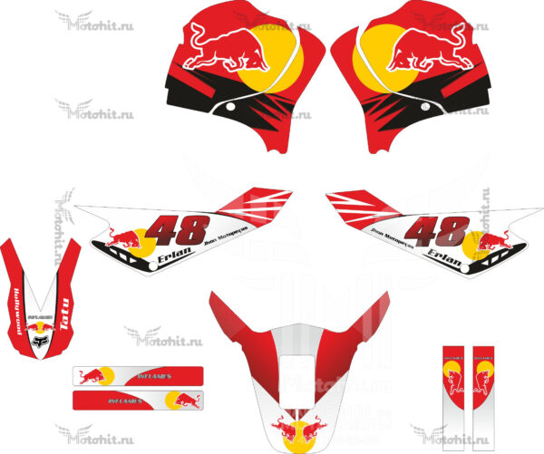 Decals for YAMAHA SEROW XT-225 Red Bull