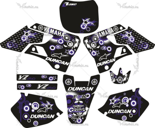 Decals for Yamaha YZ-125 YZ-250 1996-2001 VIOLET