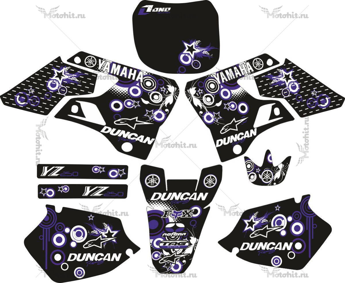 Decals for Yamaha YZ-125 YZ-250 1996-2001 VIOLET