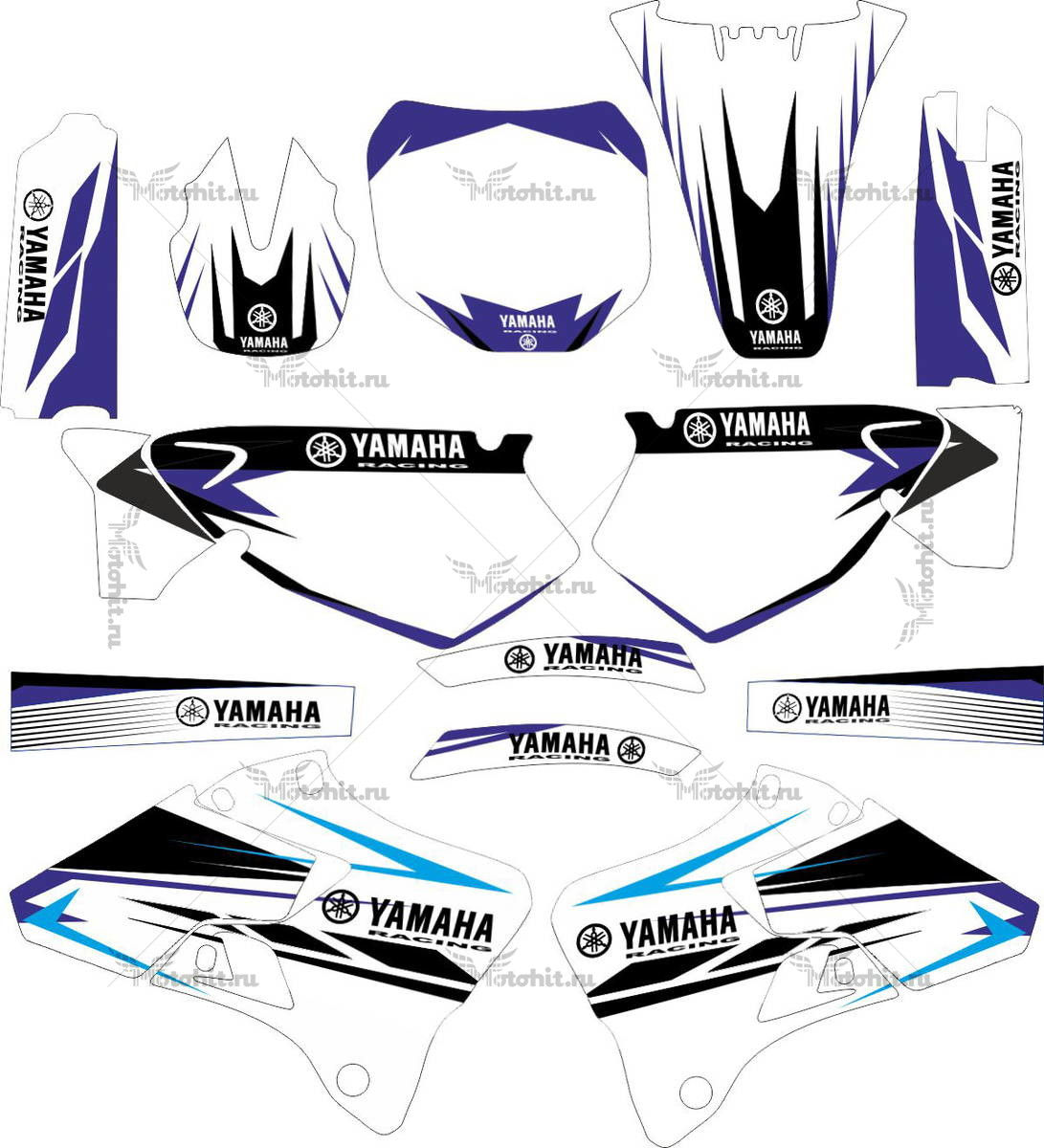 Decals for Yamaha YZ-125 YZ-250 1996-2001 WHITE