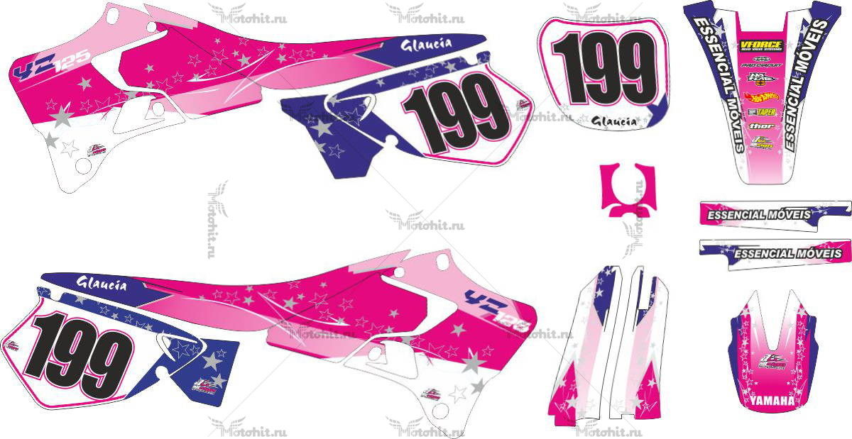 Decals for Yamaha YZ-125 YZ-250 1996-2001-PINKSTARS