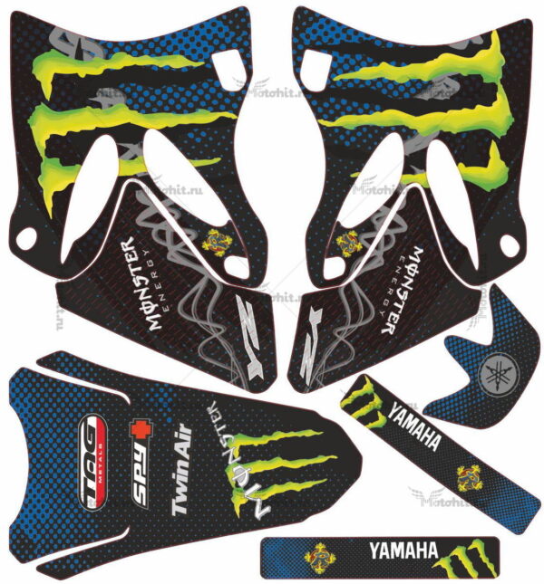Decals for Yamaha YZ-125 YZ-250 2002-2014 MONSTER-AZUL