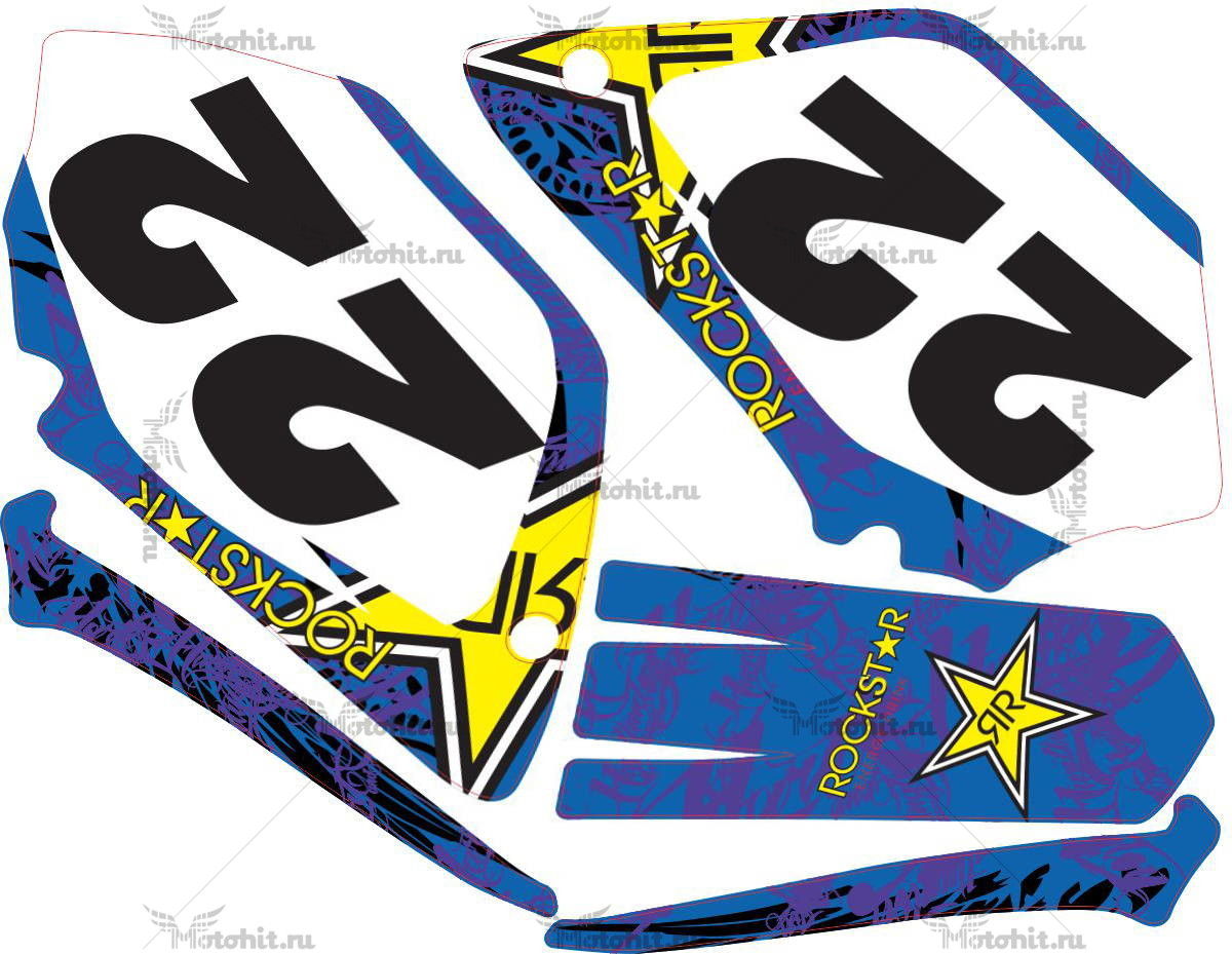 Decals for Yamaha YZ-125 YZ-250 2002-2014 ROCK-HART2-2