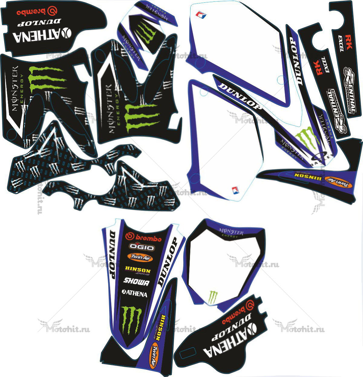 Decals for Yamaha YZ-125 YZ-250 2002-2014 MONSTER1