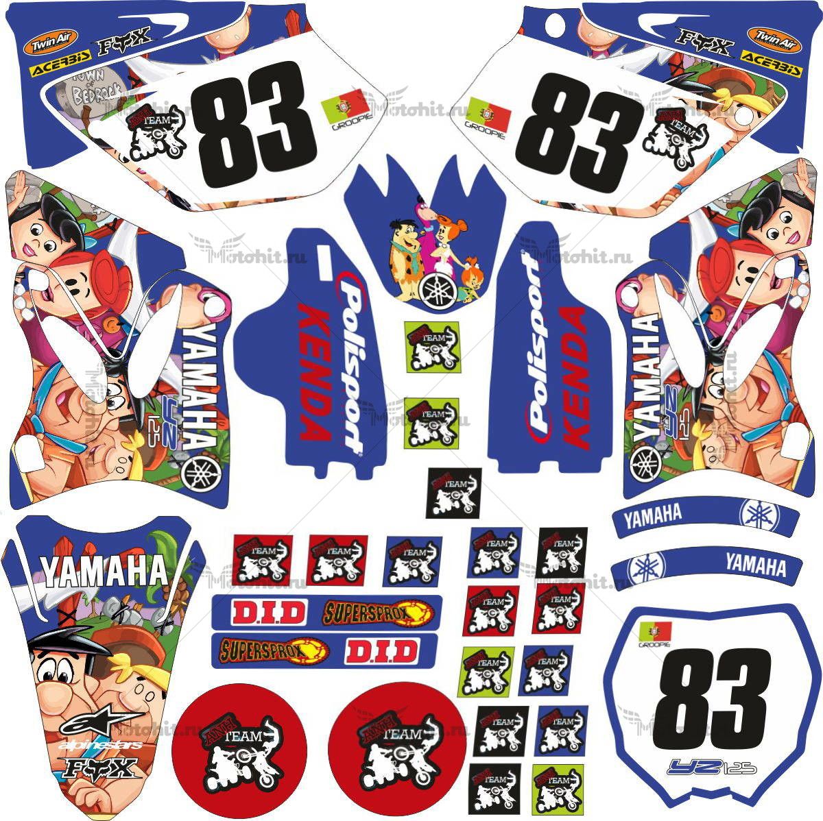 Decals for Yamaha YZ-125 YZ-250 2002-2014 FLINGSTONES