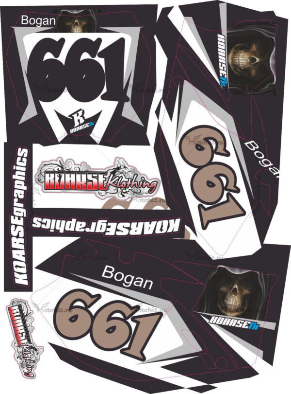 Decals for Yamaha YZ-125 YZ-250 2008-2008 REAPER-BLACK