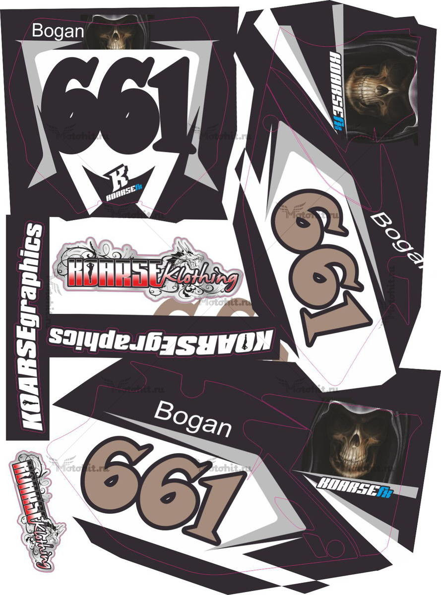 Decals for Yamaha YZ-125 YZ-250 2008-2008 REAPER-BLACK